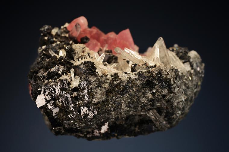 RHODOCHROSITE with APATITE and FLUORITE